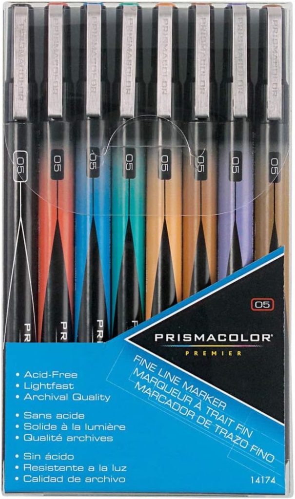 Prismacolor Premier Illustration Marker Set, Fine Tip, Assorted Colors, Set of 8
